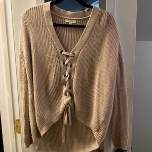 Sweater with front tie